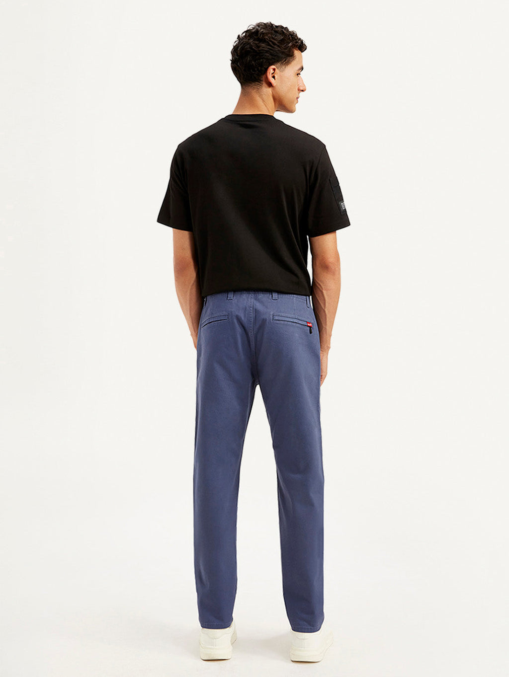 Men's Greyish Blue Tapered Chinos