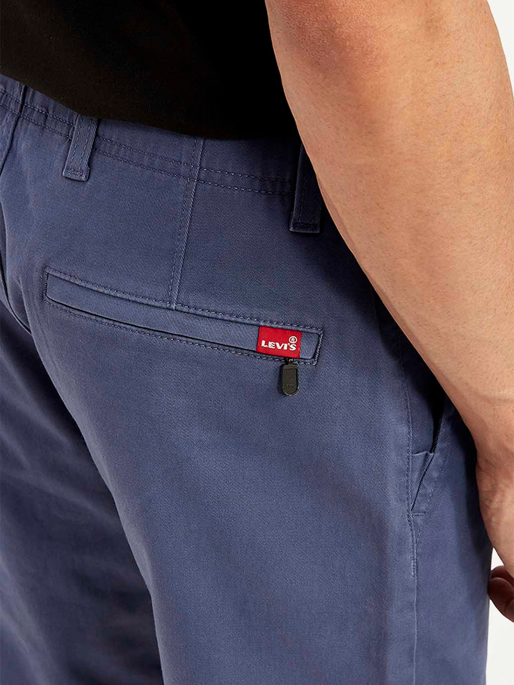 Men's Greyish Blue Tapered Chinos