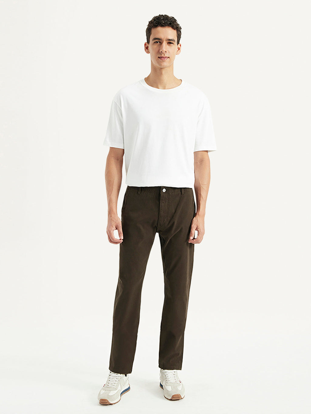 Men's Brown Tapered Fit Chinos
