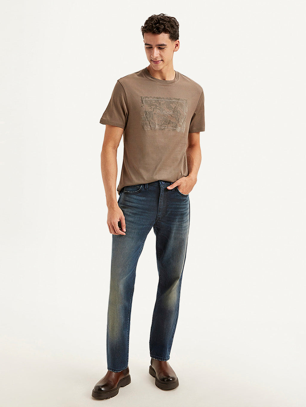 Men's Redloop 541 Blue Athletic Tapered Fit Mid Rise Jeans