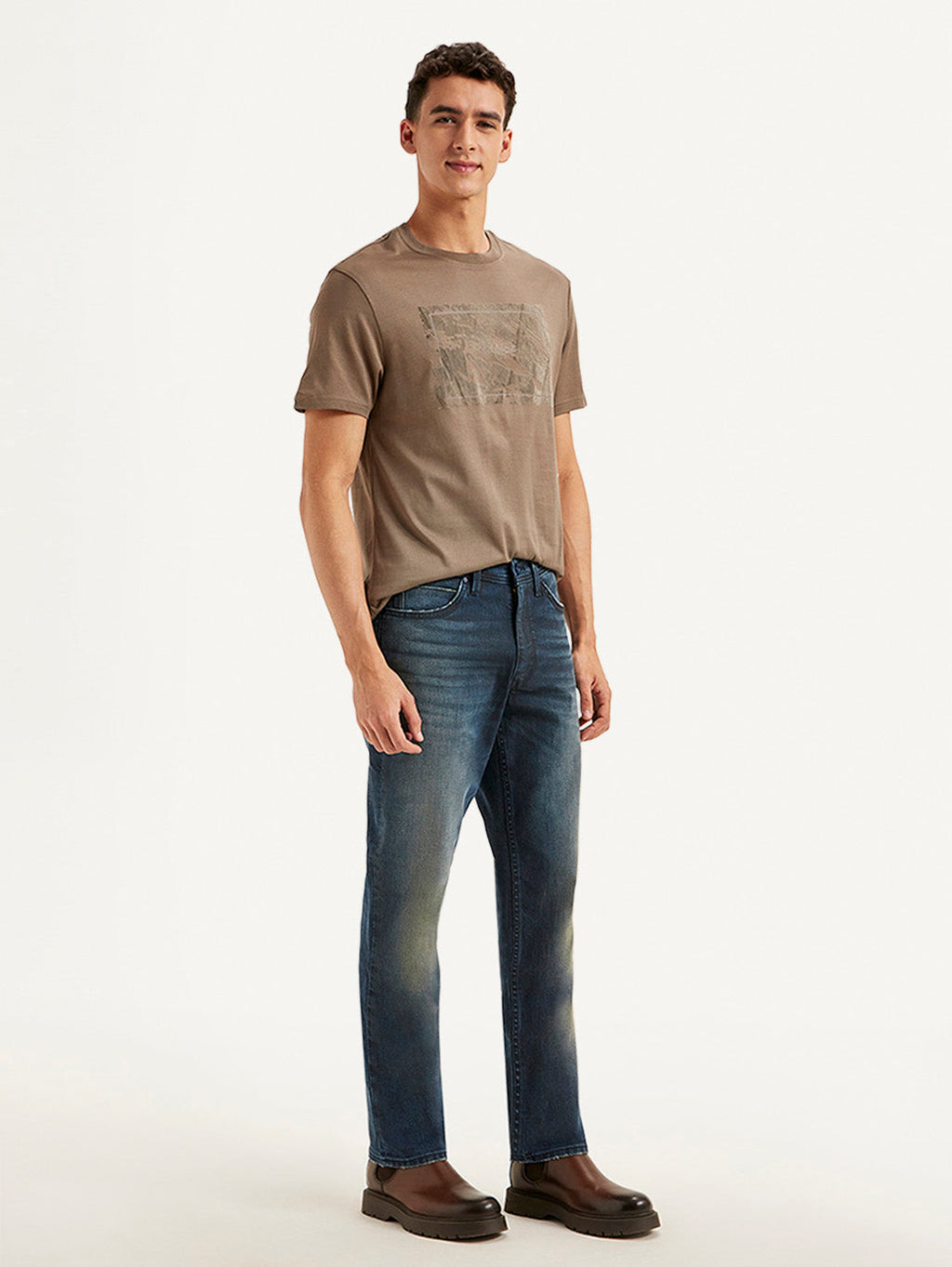 Men's Redloop 541 Blue Athletic Tapered Fit Mid Rise Jeans