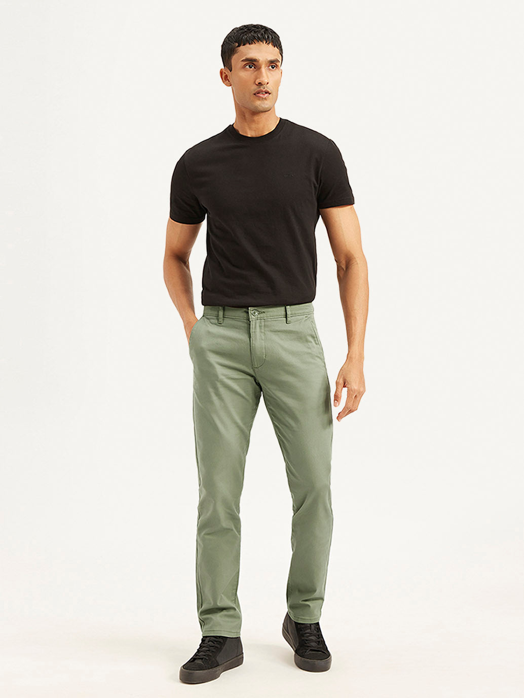 Men's Olive Slim Fit Trousers