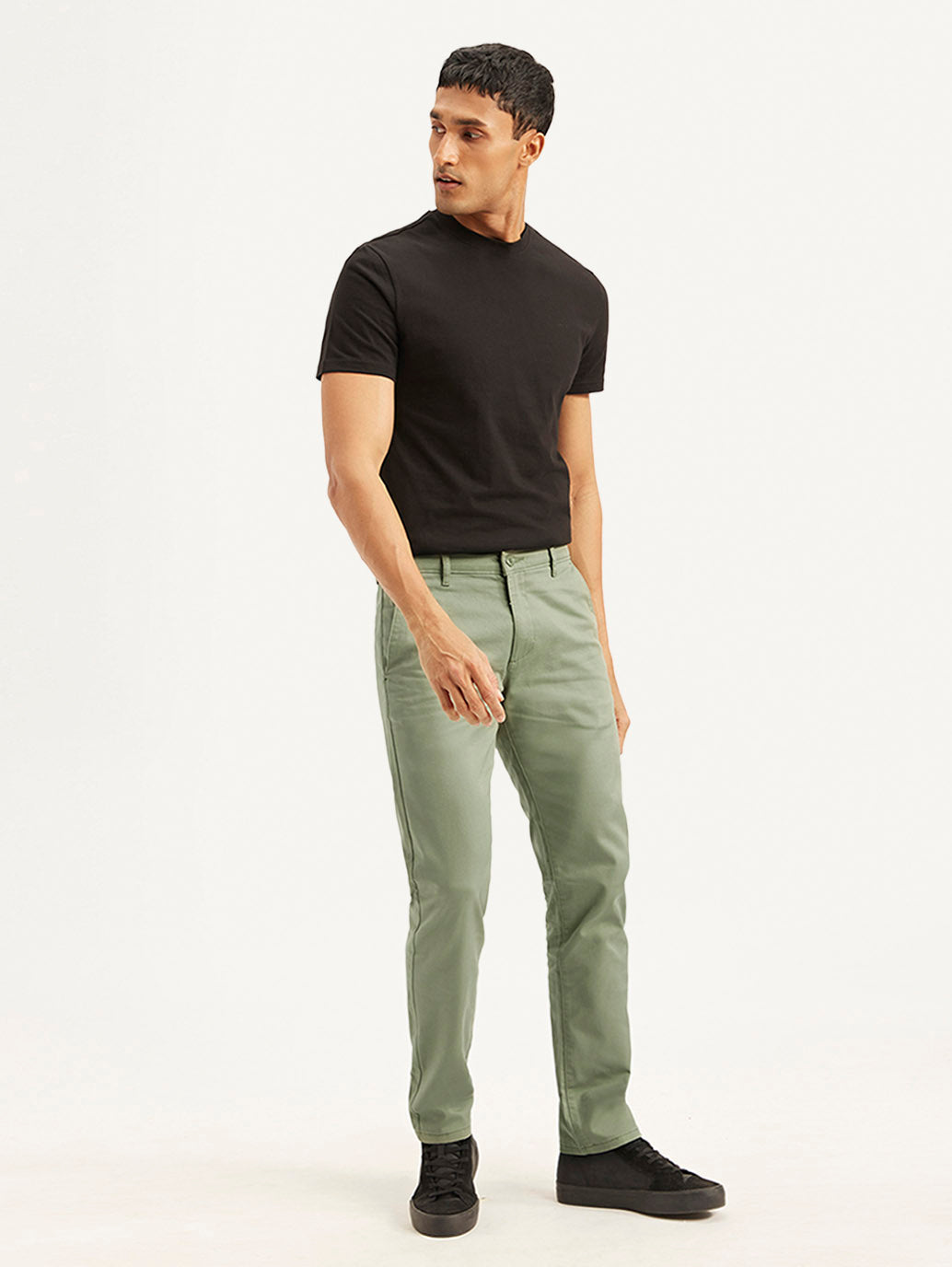Men's Olive Slim Fit Trousers