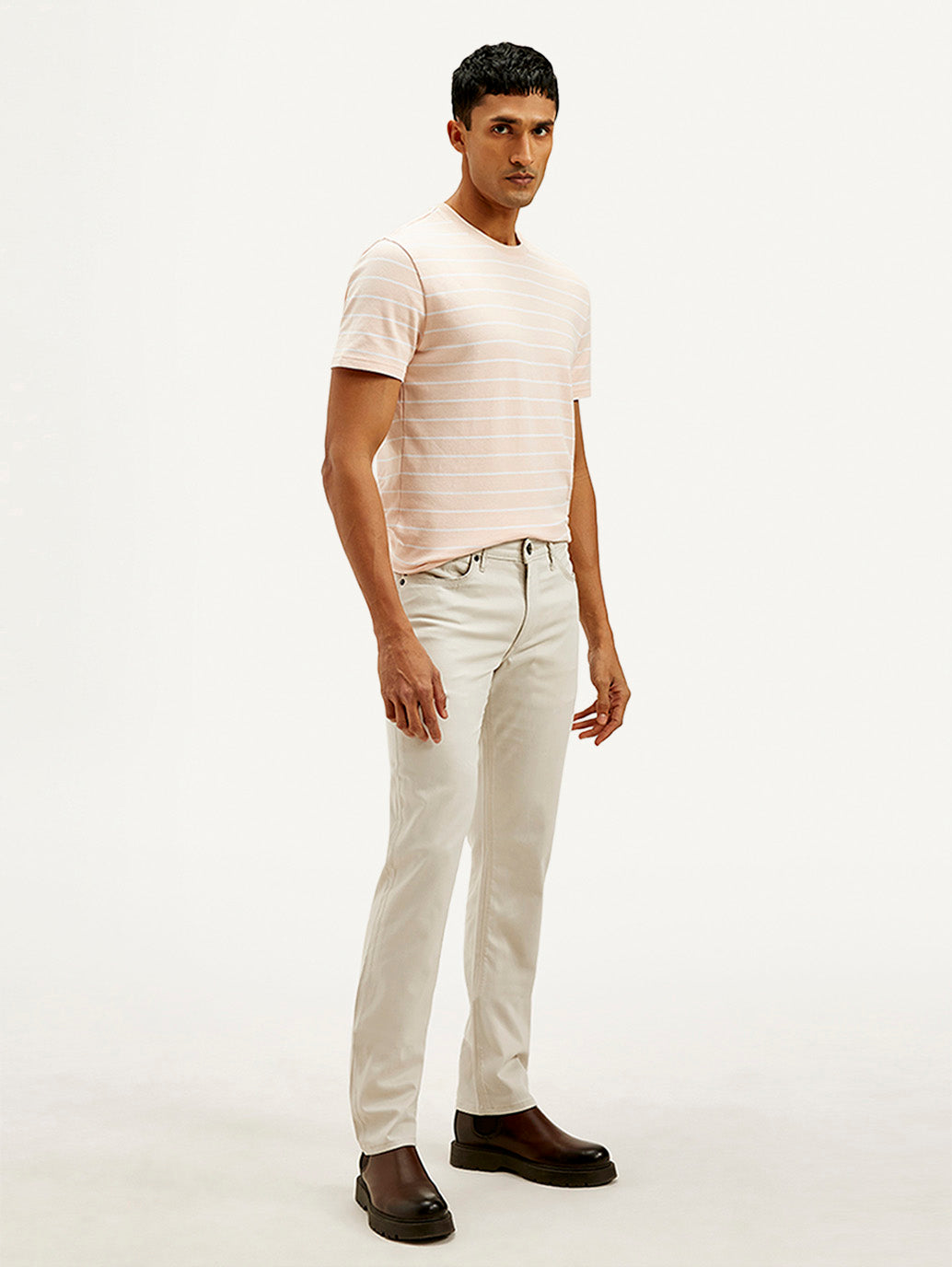 Men's Redloop Off White Slim Fit Trousers