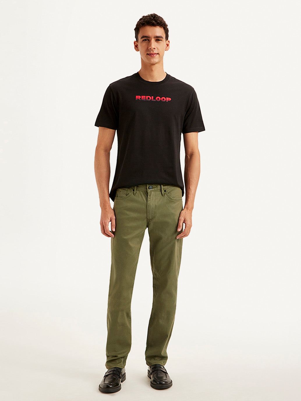 Men's Redloop Olive Slim Fit Trousers