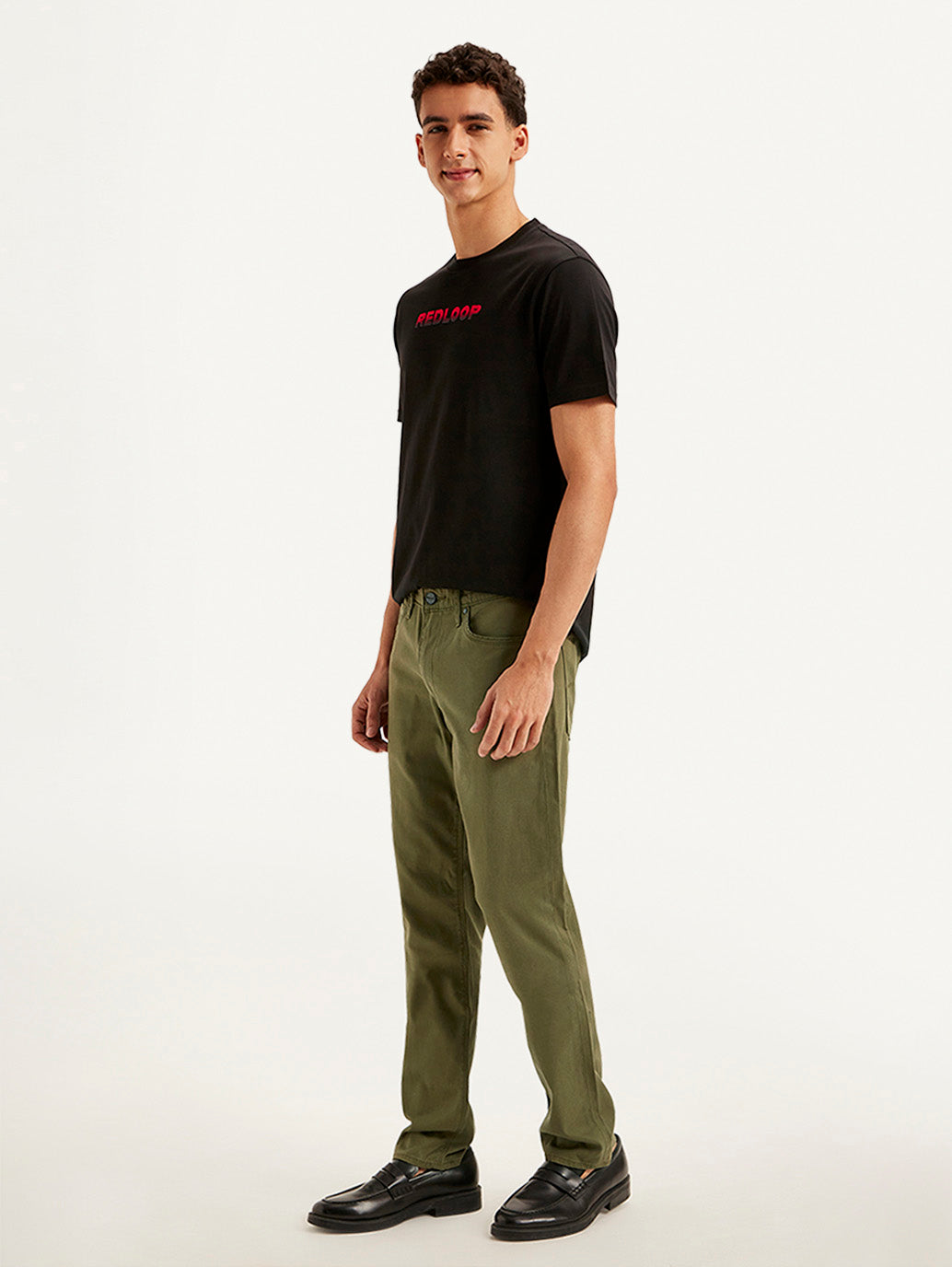 Men's Redloop Olive Slim Fit Trousers