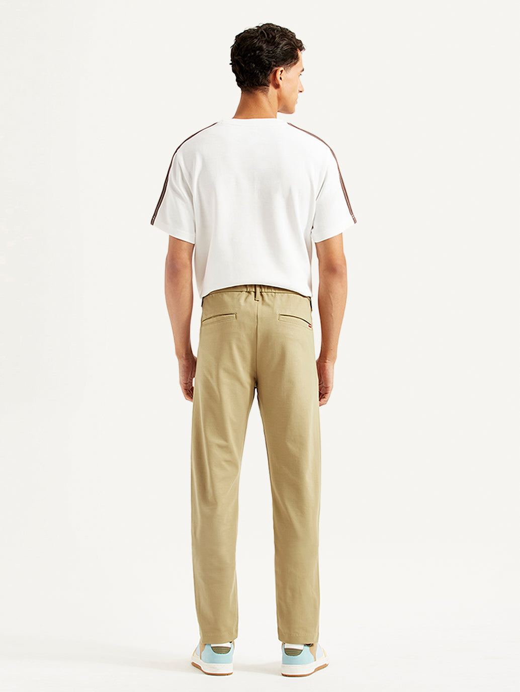 Men's Beige Slim Fit Tech Pant Chinos