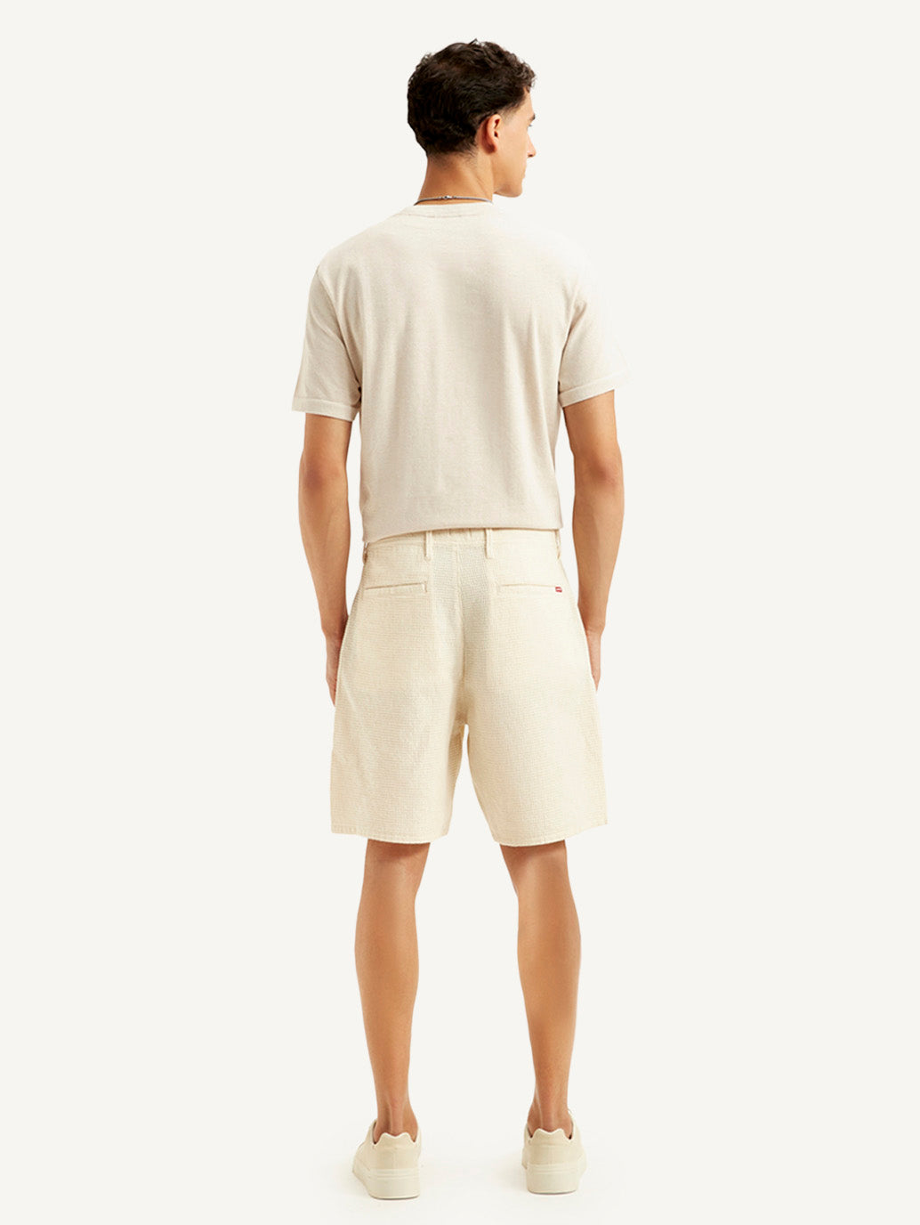 Men's Cream Tapered Shorts