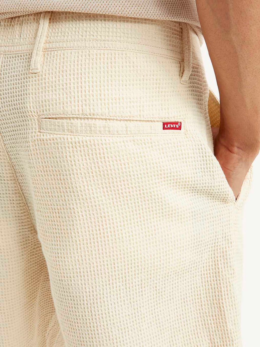 Men's Cream Tapered Shorts