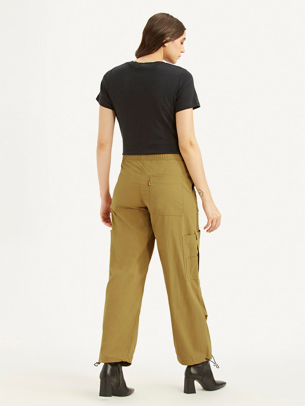Women's Mid Rise Loose Fit Baggy Dad Cargo Trousers
