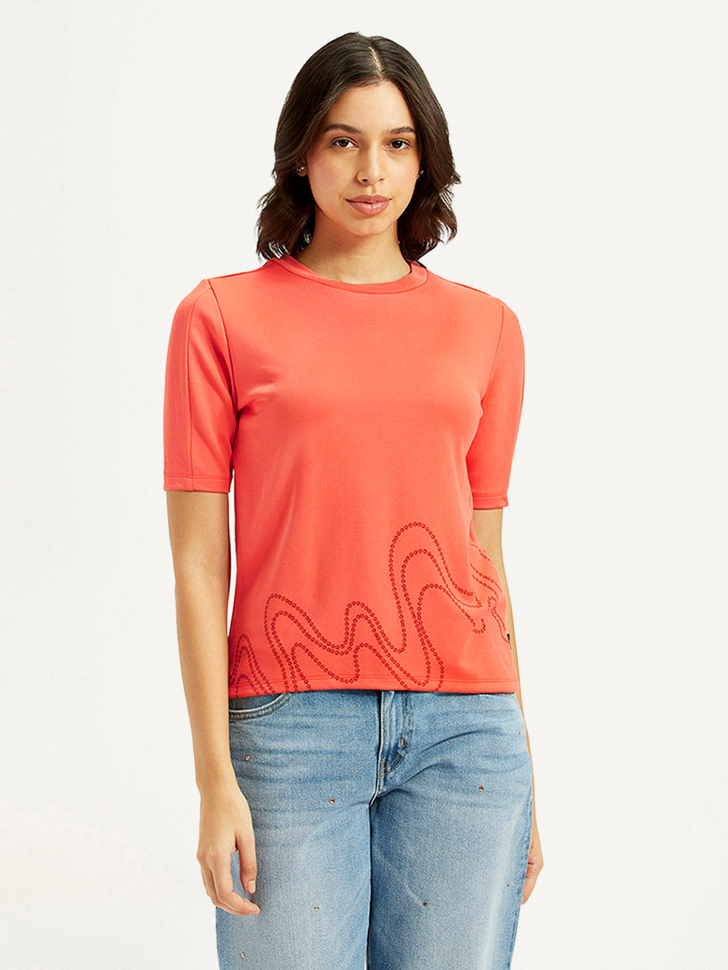 Women's Printed Regular Fit T-Shirt