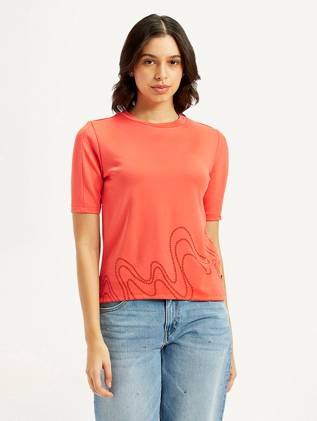 Women's Printed Regular Fit T-Shirt