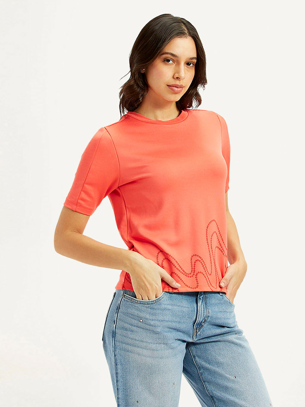 Women's Printed Regular Fit T-Shirt