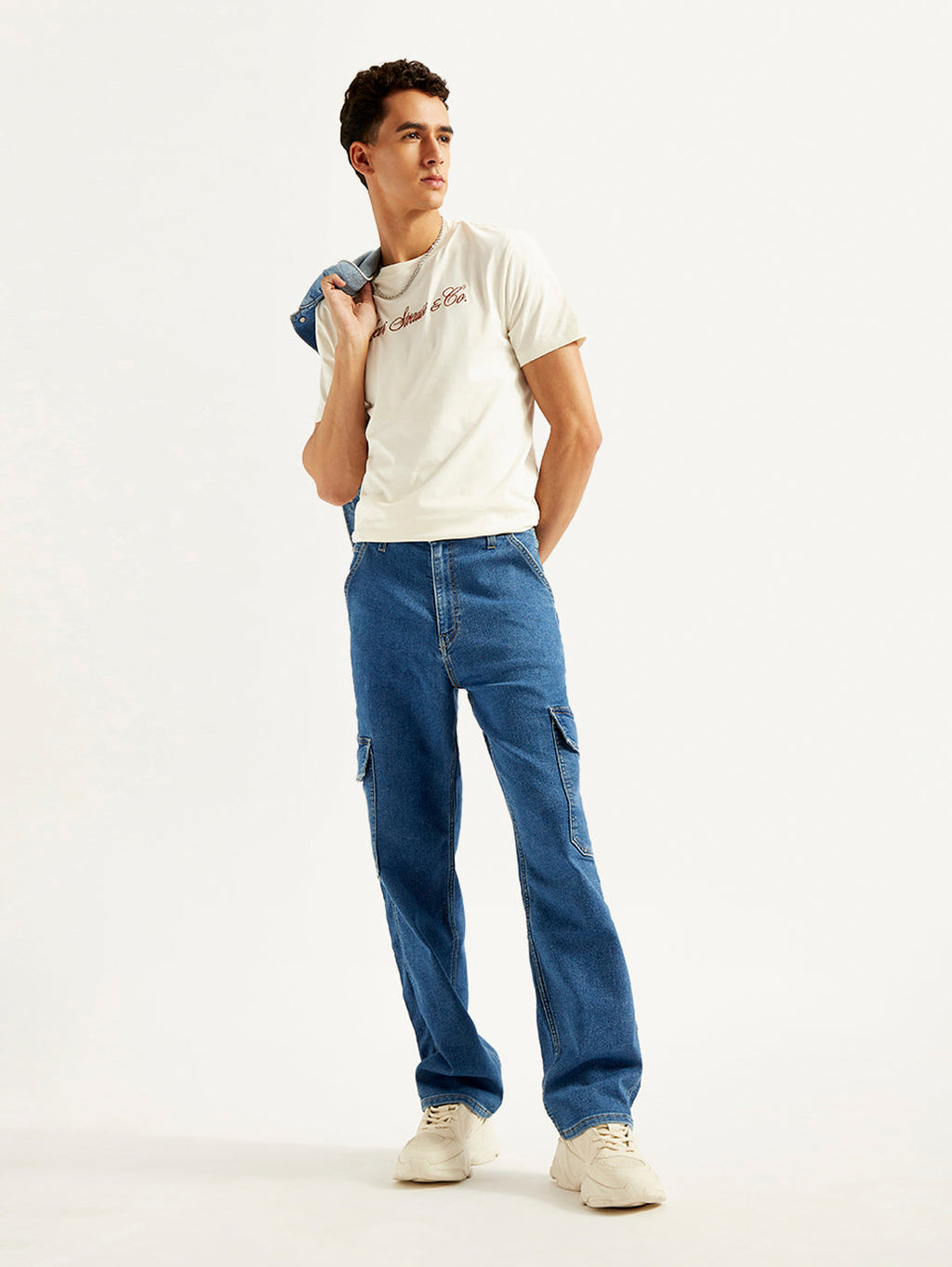 Men's 568 Blue Loose Fit Mid Rise Jeans