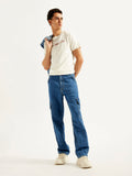 Men's 568 Blue Loose Fit Mid Rise Jeans