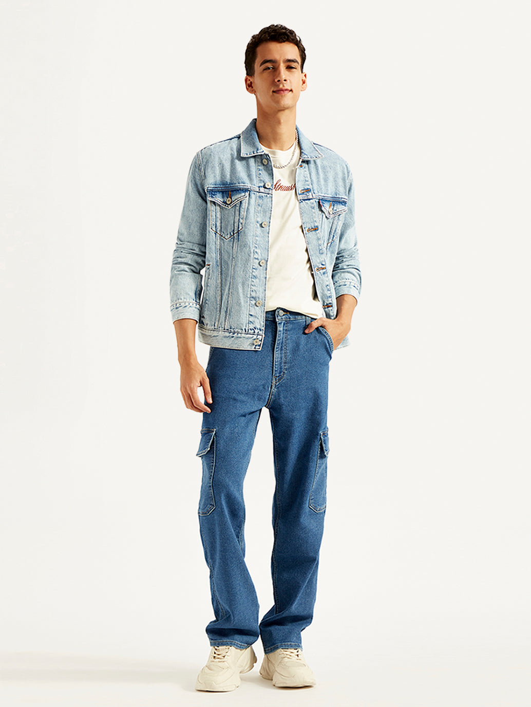 Men's 568 Blue Loose Fit Mid Rise Jeans