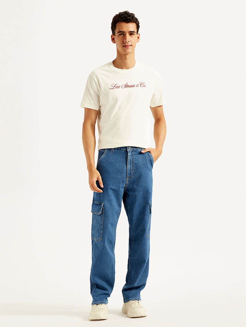 Men's 568 Blue Loose Fit Mid Rise Jeans