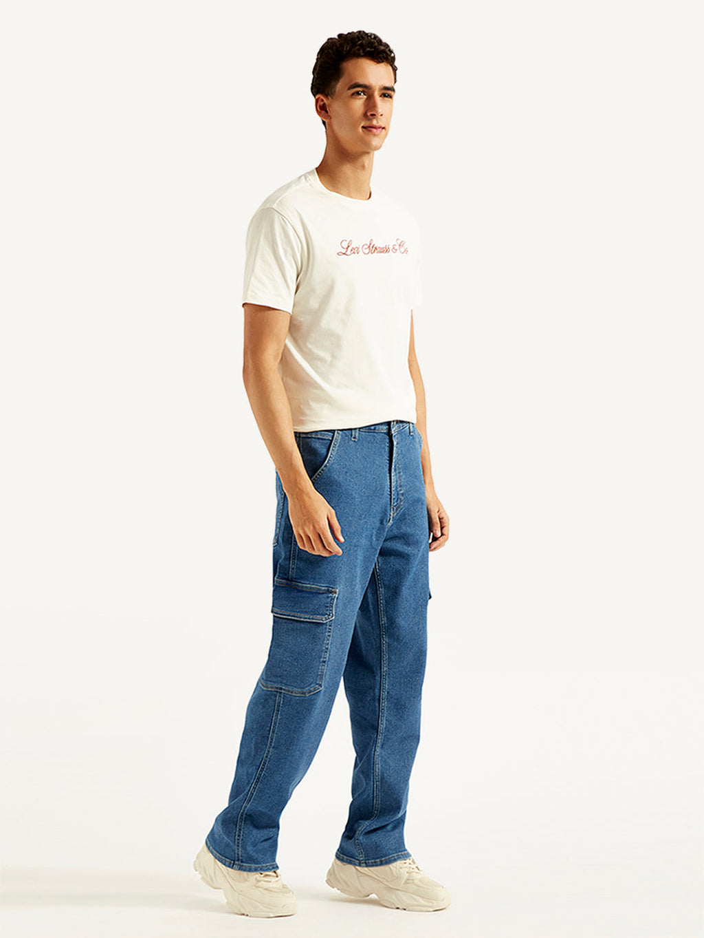 Men's 568 Blue Loose Fit Mid Rise Jeans