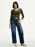 Women's 318 Dark Indigo Shaping Wide Leg Fit Mid Rise Jeans