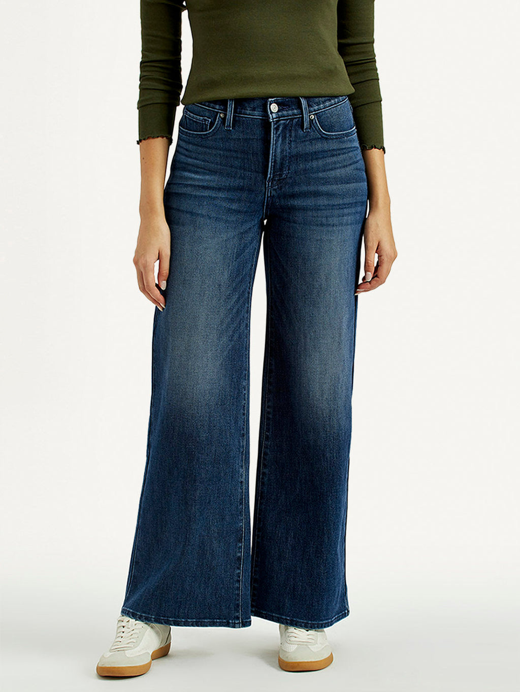 Women's 318 Dark Indigo Shaping Wide Leg Fit Mid Rise Jeans