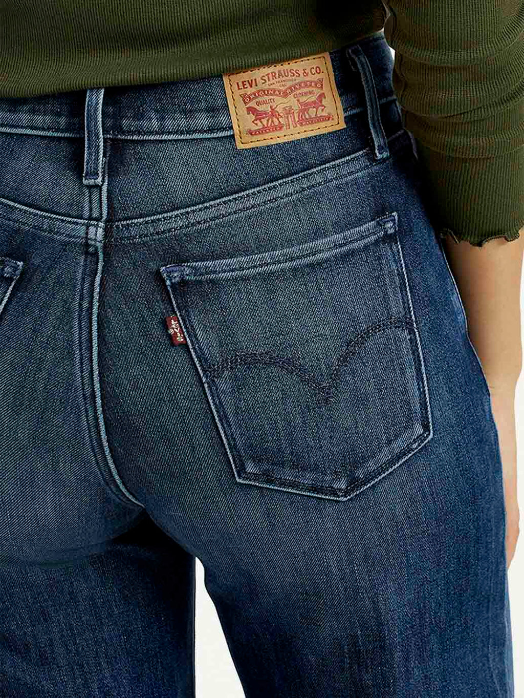 Women's 318 Dark Indigo Shaping Wide Leg Fit Mid Rise Jeans