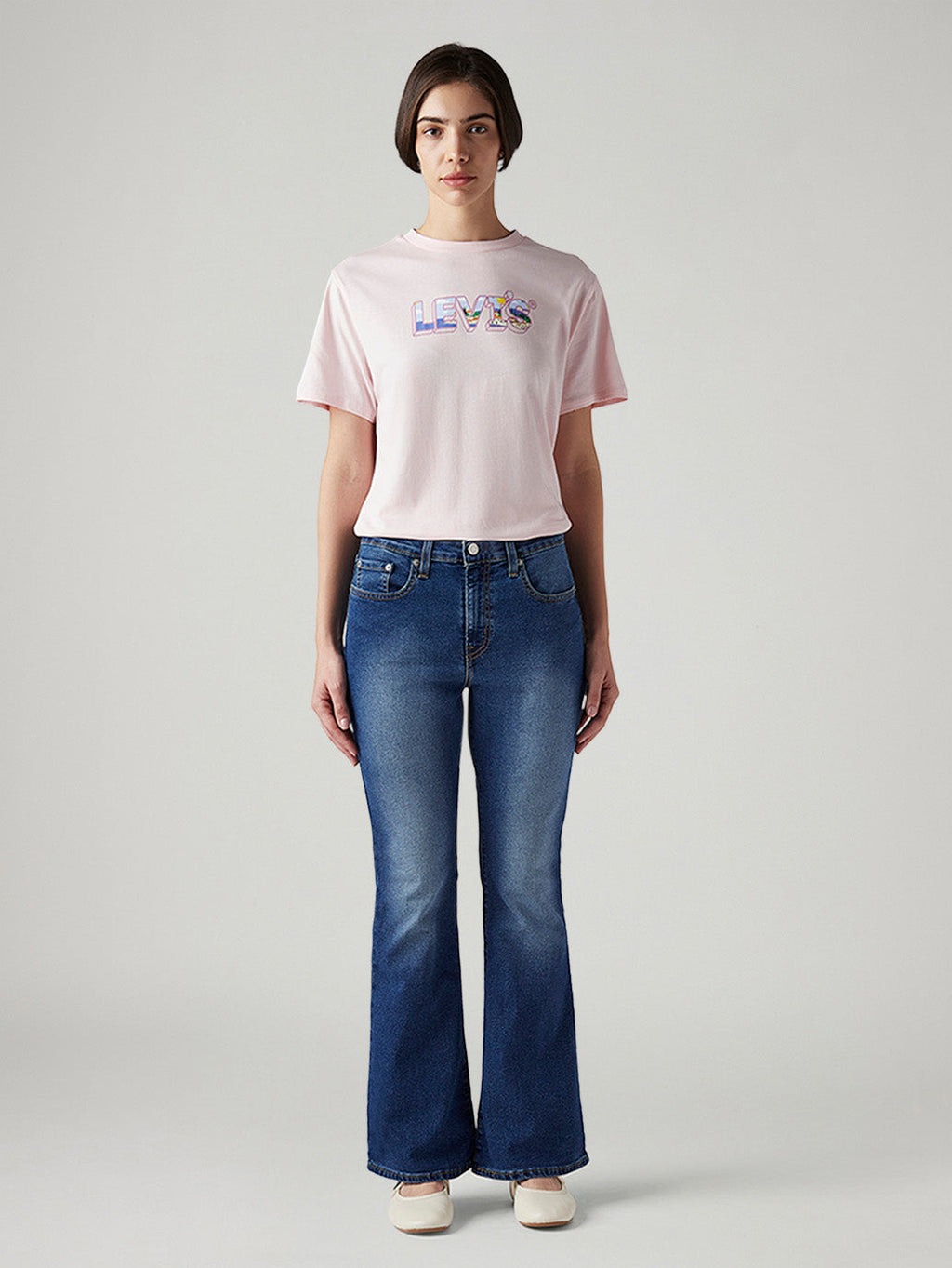 Women's 726 Blue Flared Fit High Rise Jeans