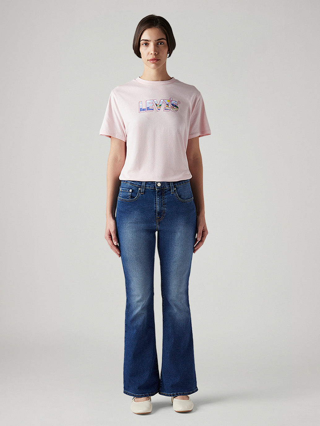 Women's 726 Blue Flared Fit High Rise Jeans