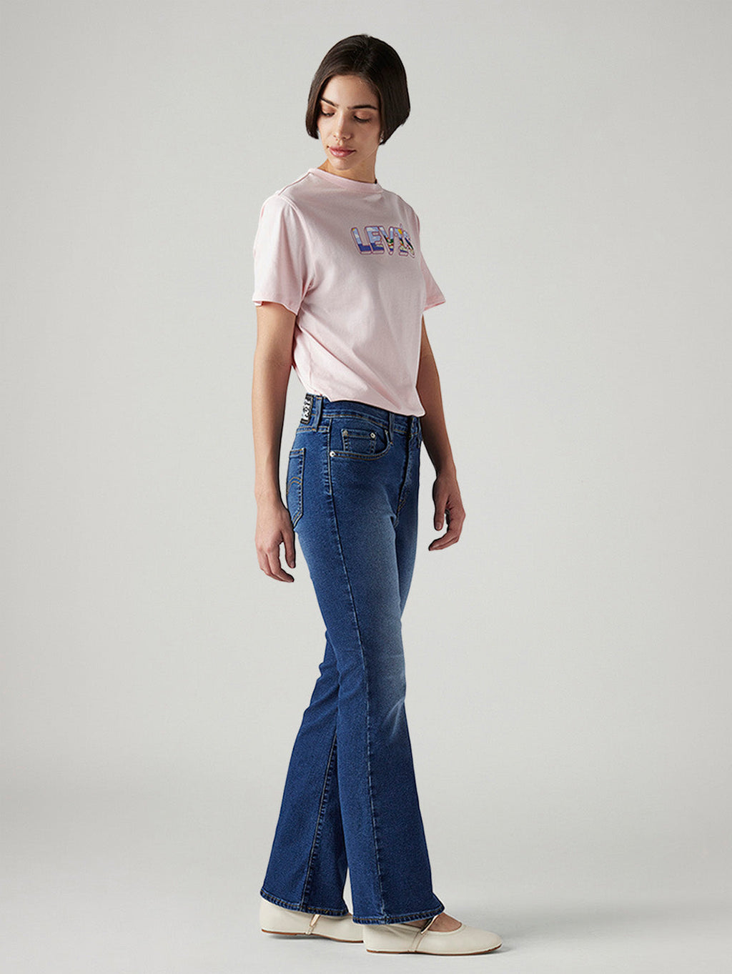 Women's 726 Blue Flared Fit High Rise Jeans