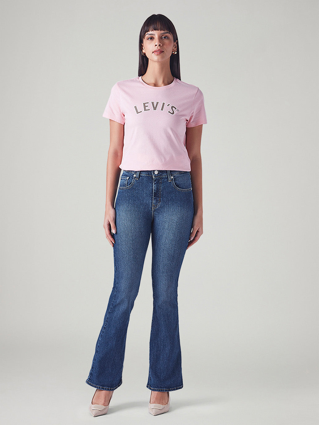 Women's 726 Blue Flared Fit High Rise Jeans