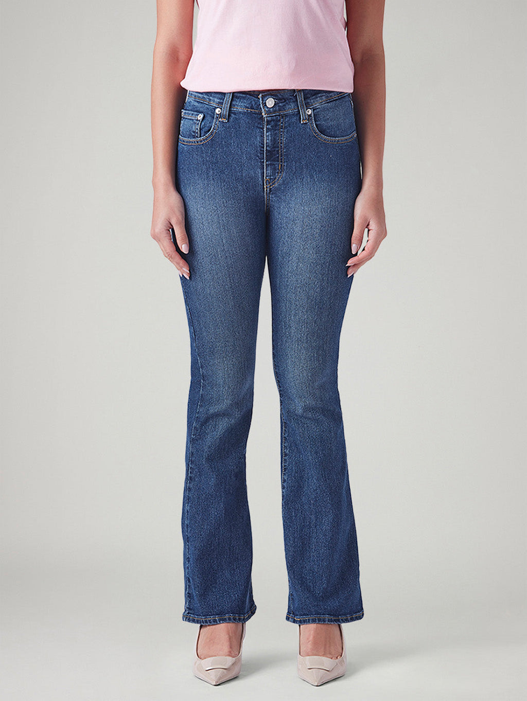 Women's 726 Blue Flared Fit High Rise Jeans