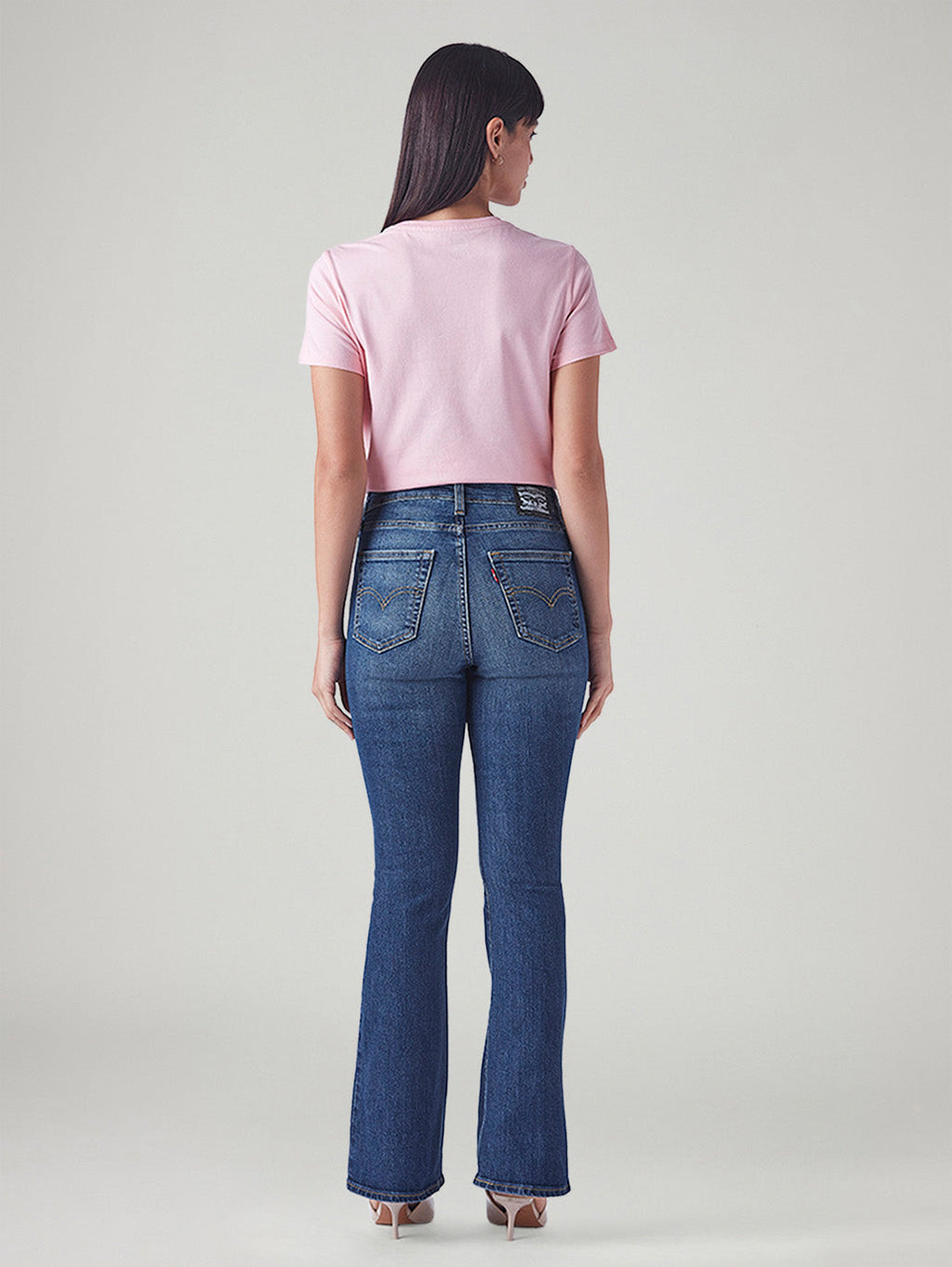 Women's 726 Blue Flared Fit High Rise Jeans