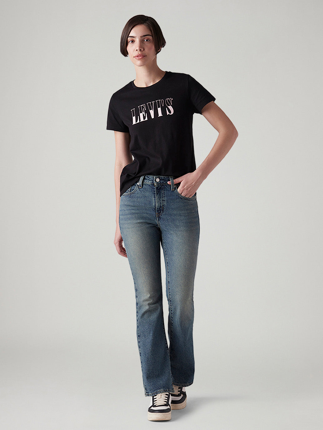 Women's 726 Med Indigo Flared Fit High Rise Tinted Jeans