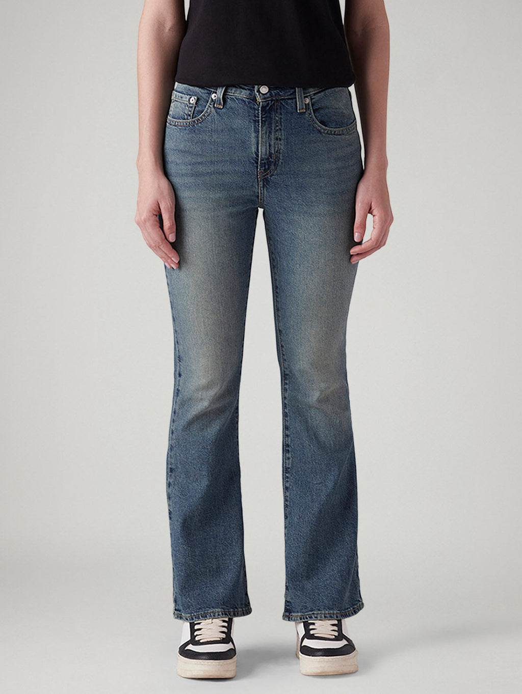 Women's 726 Med Indigo Flared Fit High Rise Tinted Jeans