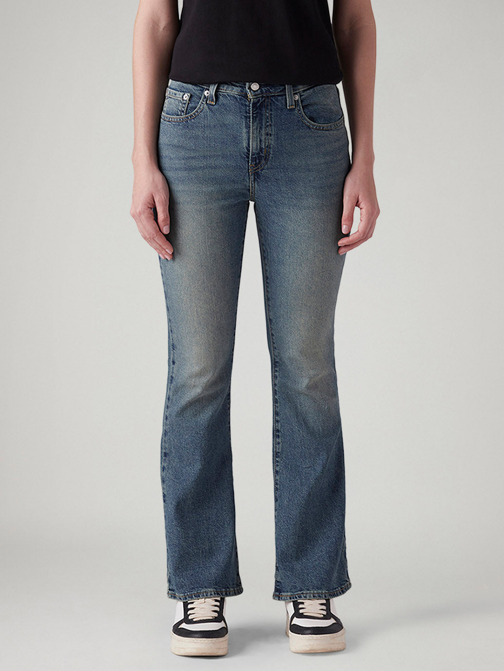 Women's 726 Med Indigo Flared Fit High Rise Tinted Jeans