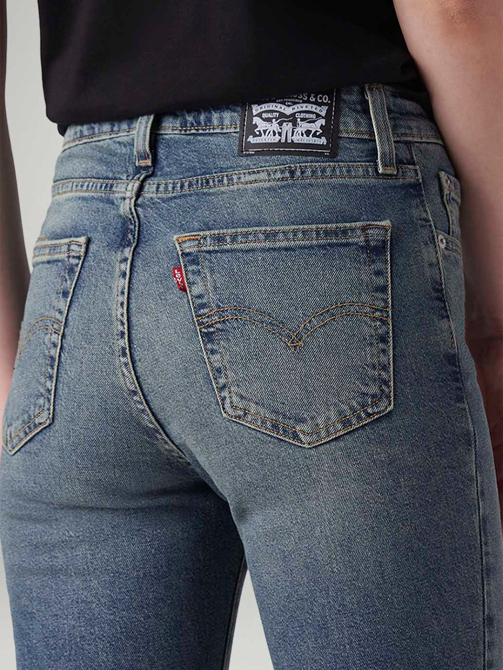 Women's 726 Med Indigo Flared Fit High Rise Tinted Jeans