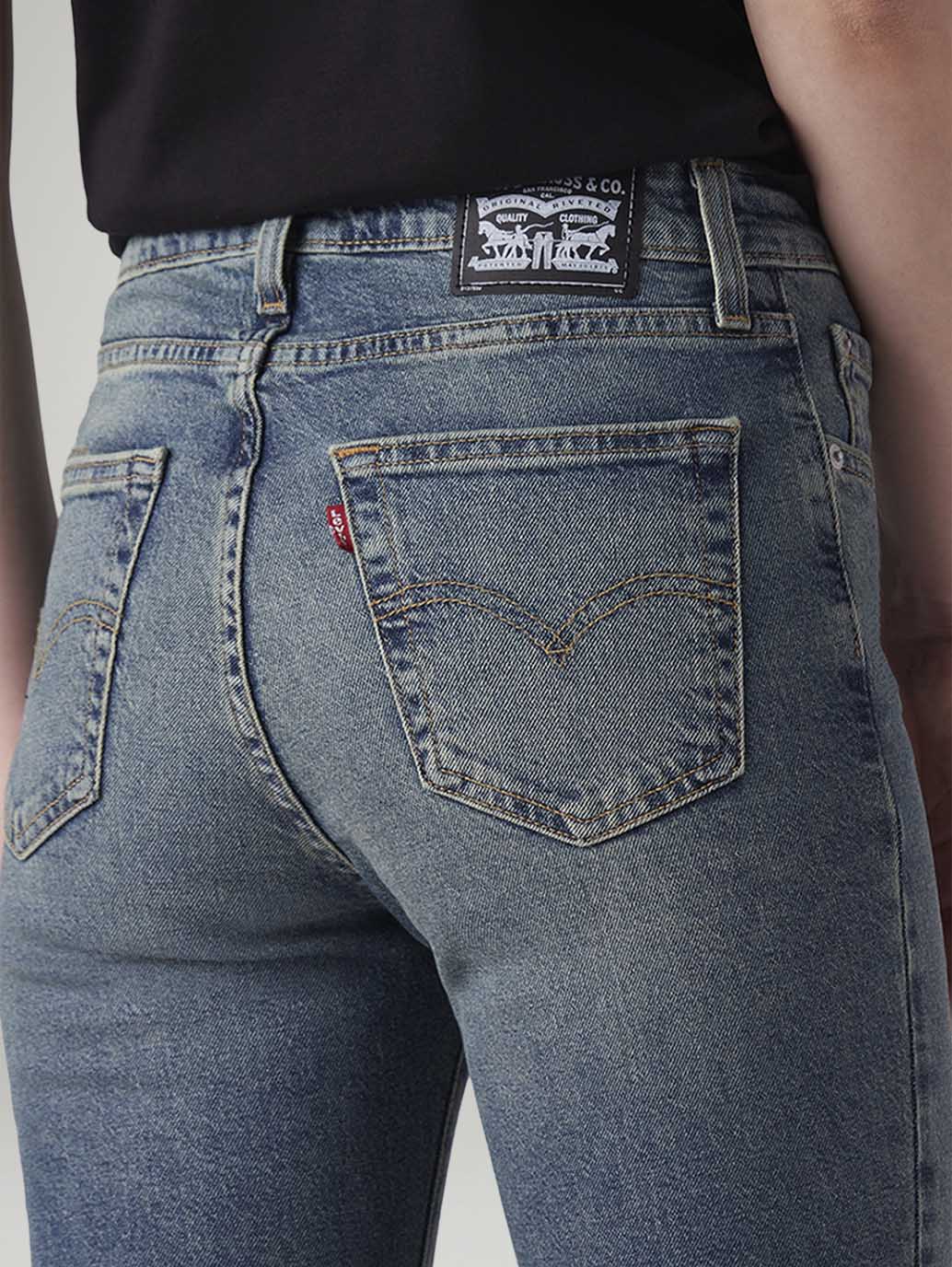 Women's 726 Med Indigo Flared Fit High Rise Tinted Jeans