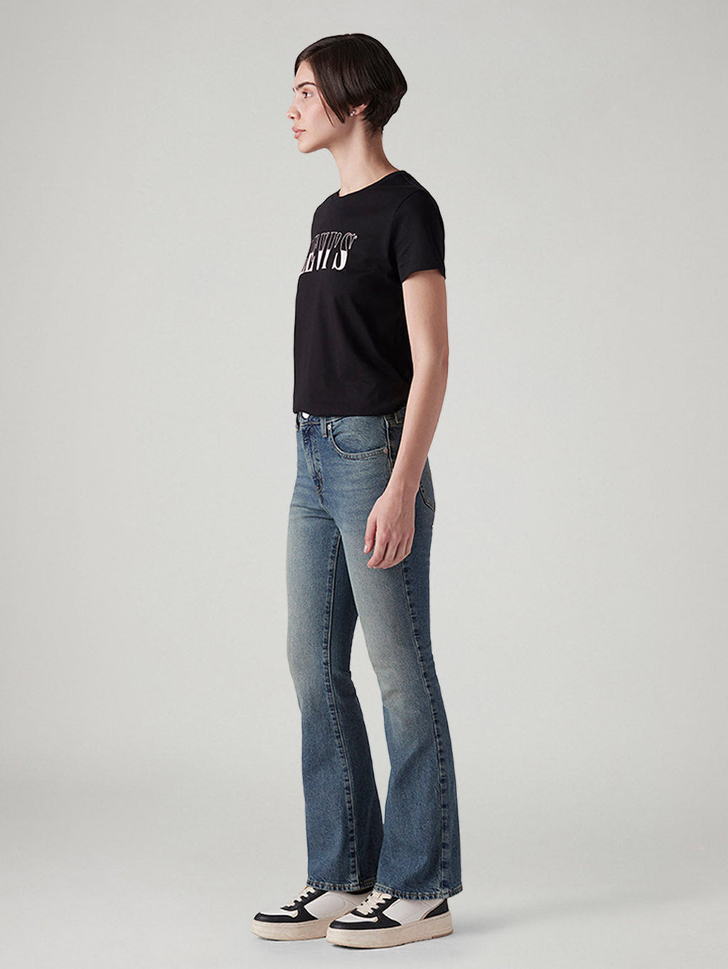 Women's 726 Med Indigo Flared Fit High Rise Tinted Jeans