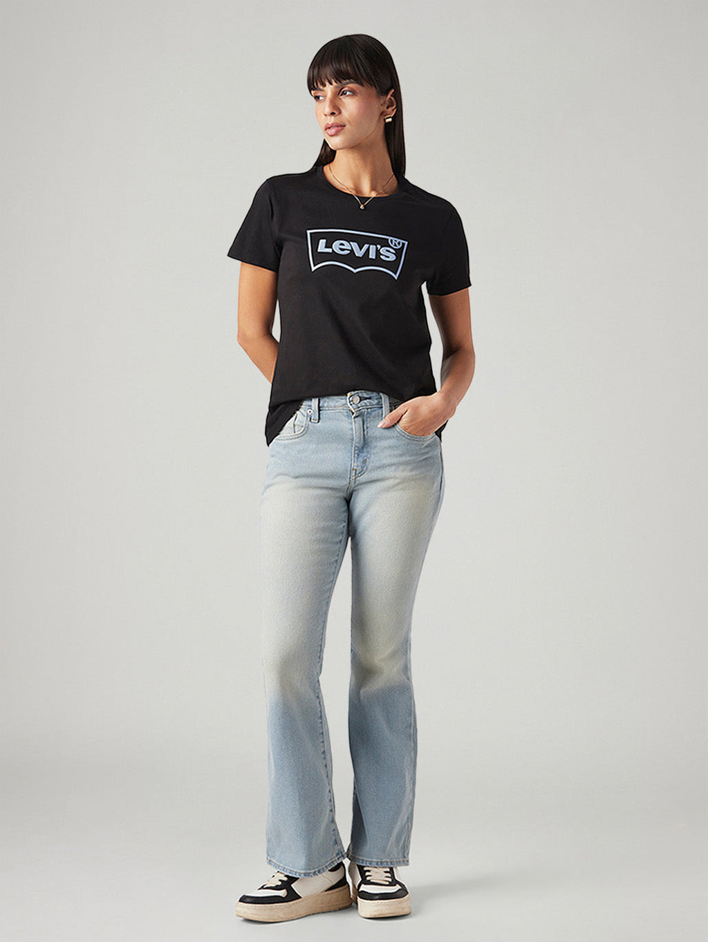 Women's 726 Light Blue Flared Fit High Rise Jeans