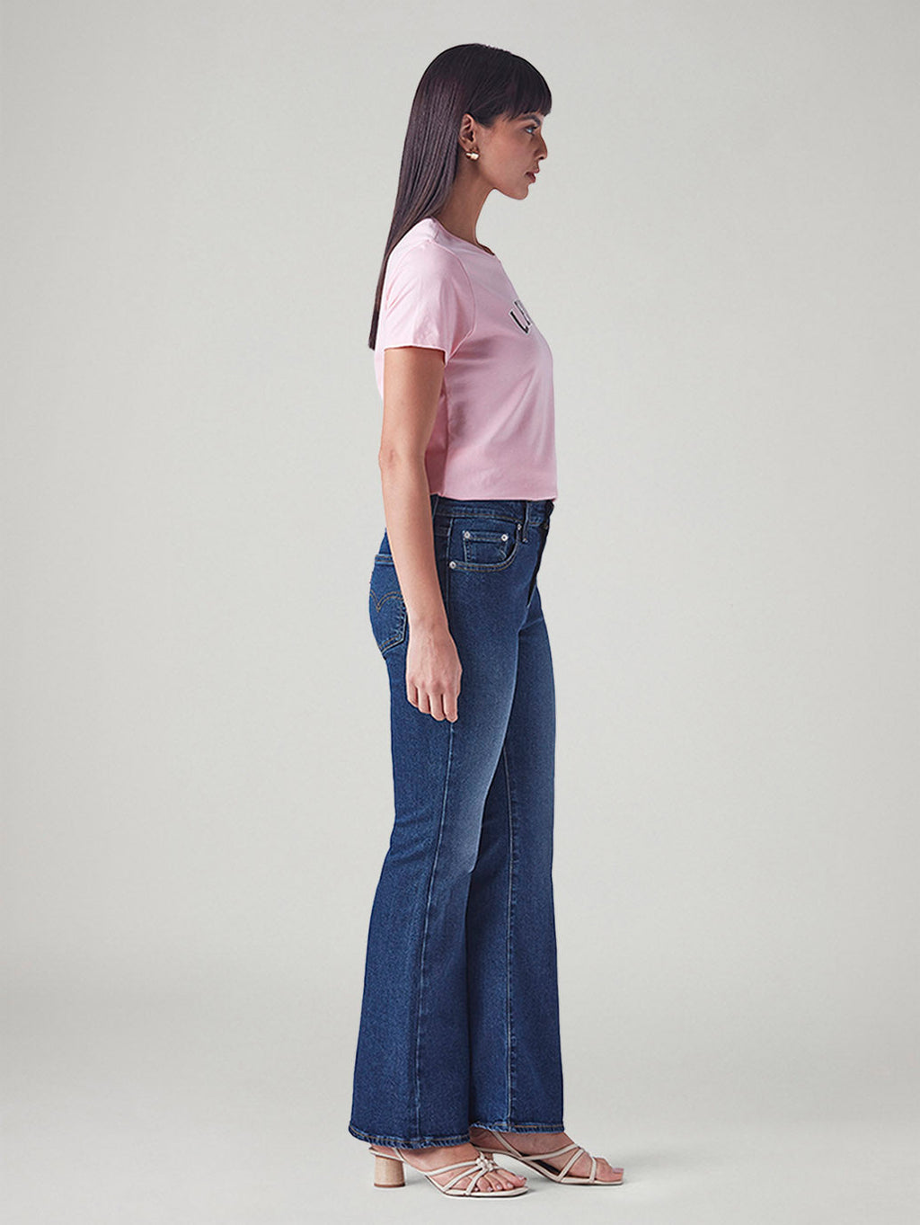 Women's 726 Blue Flared Fit High Rise Jeans