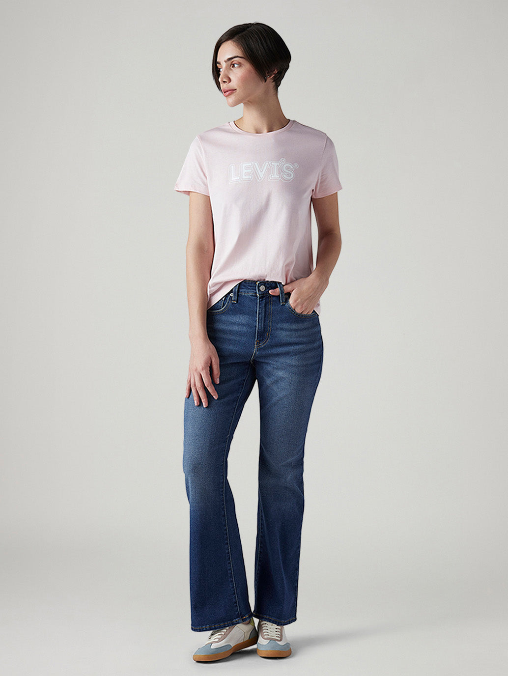 Women's 726 Med Indigo Flared Fit High Rise Jeans
