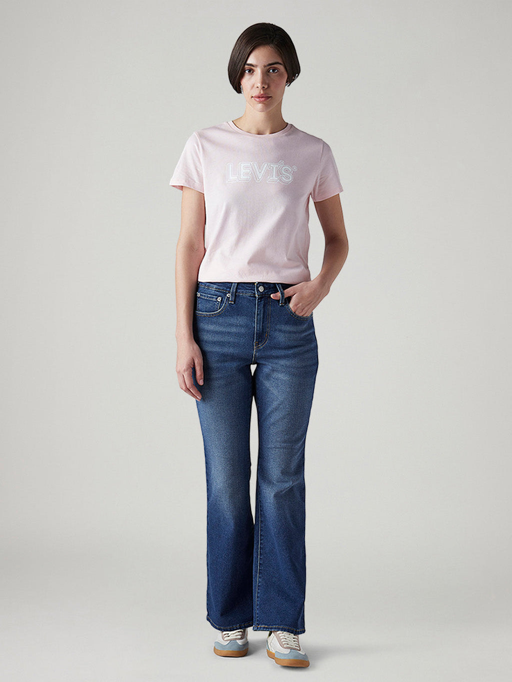 Women's 726 Med Indigo Flared Fit High Rise Jeans