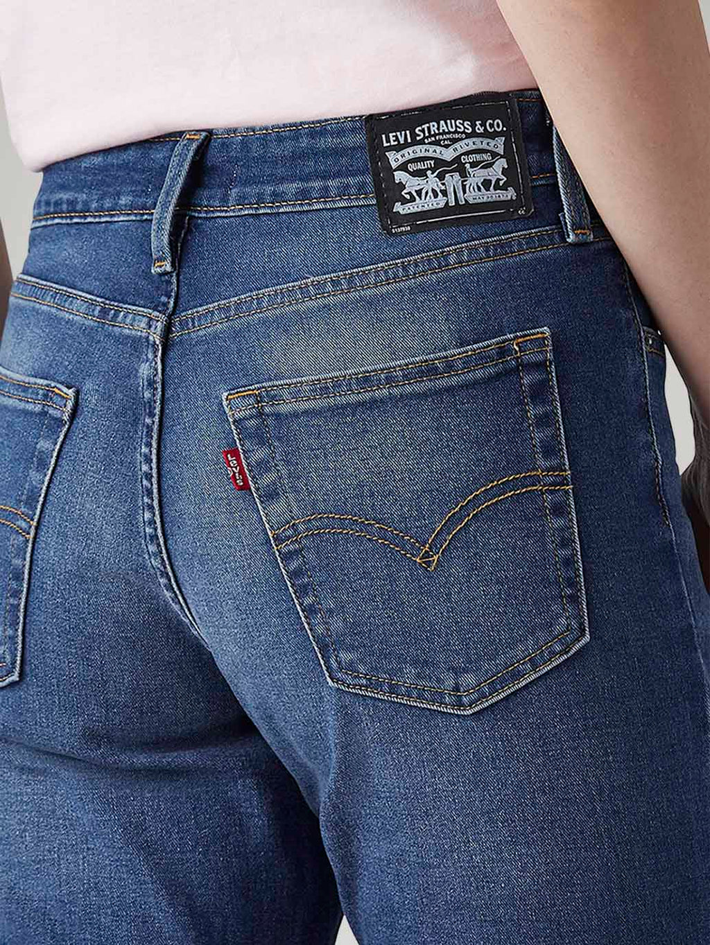 Women's 726 Med Indigo Flared Fit High Rise Jeans