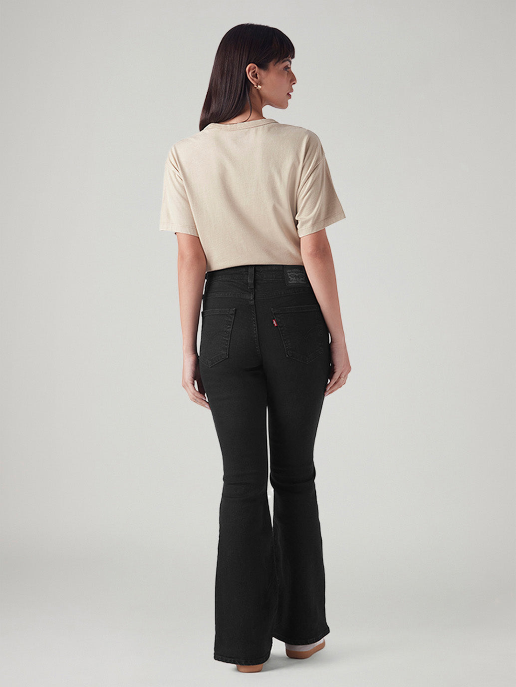 Women's 726 Black Flared Fit High Rise Jeans