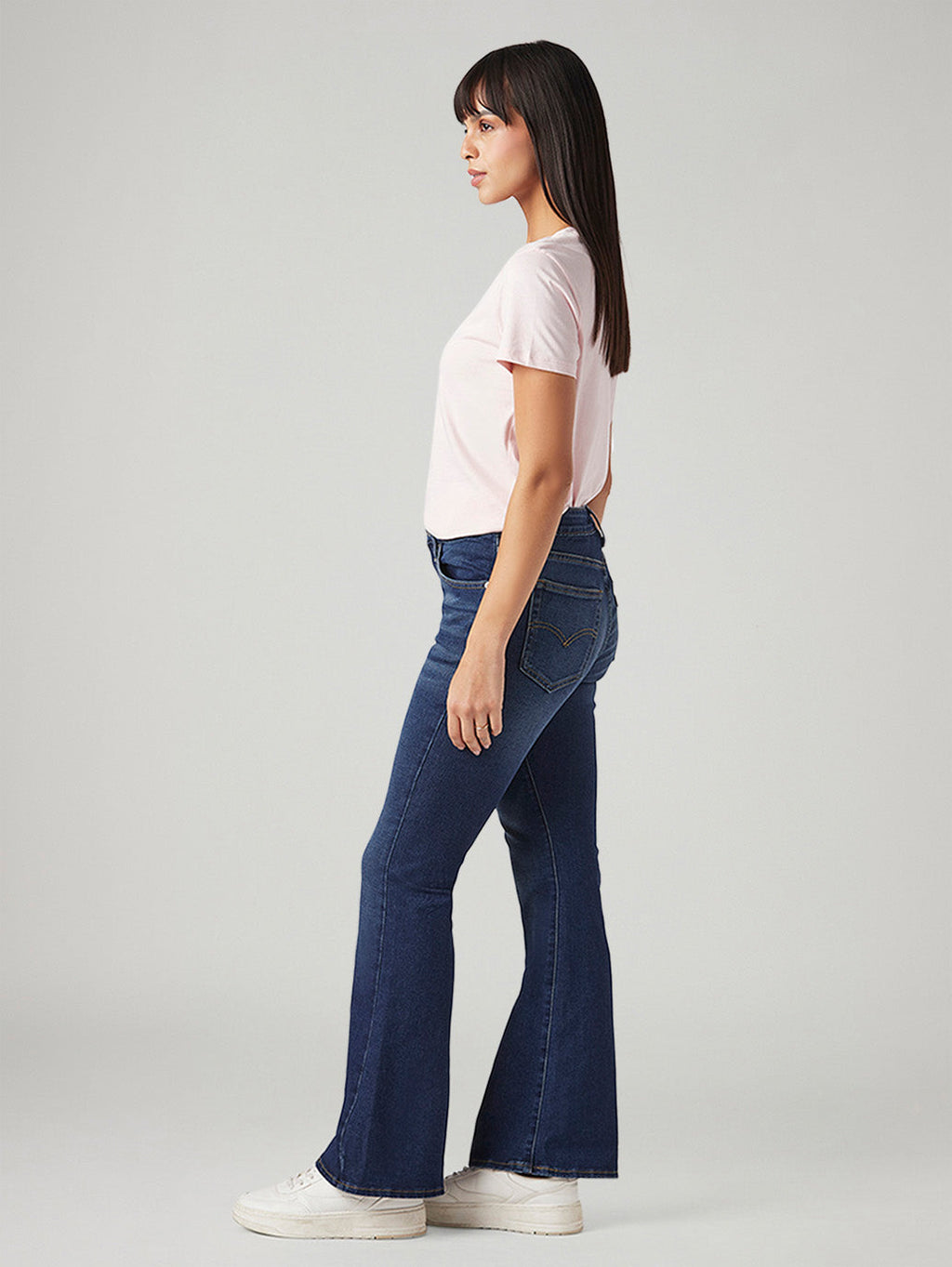 Women's 726 Dark Blue Flared Fit High Rise Jeans