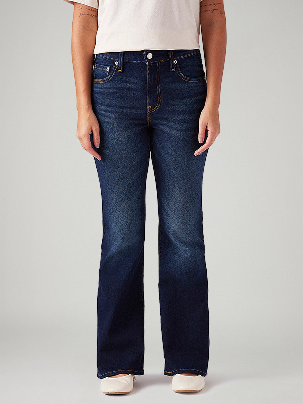 Women's 726 Dark Blue Flared Fit High Rise Jeans