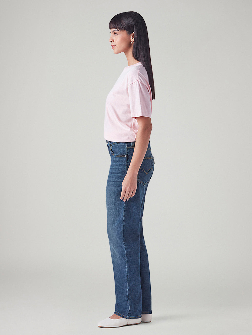 Women's 726 Blue Flared Fit High Rise Jeans