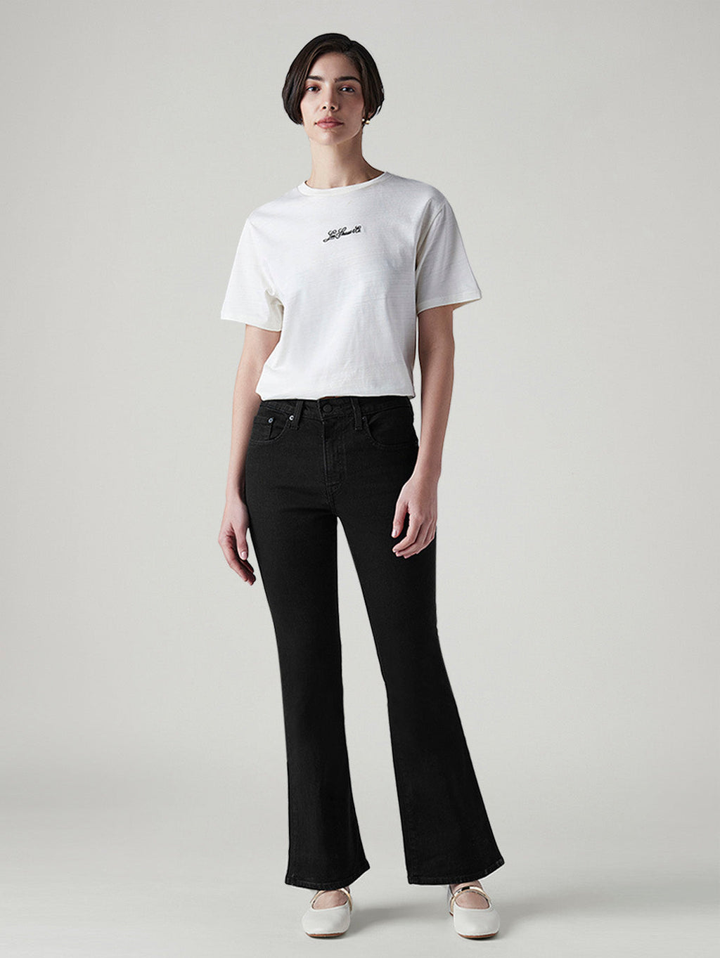Women's 726 Black Flared Fit High Rise Jeans
