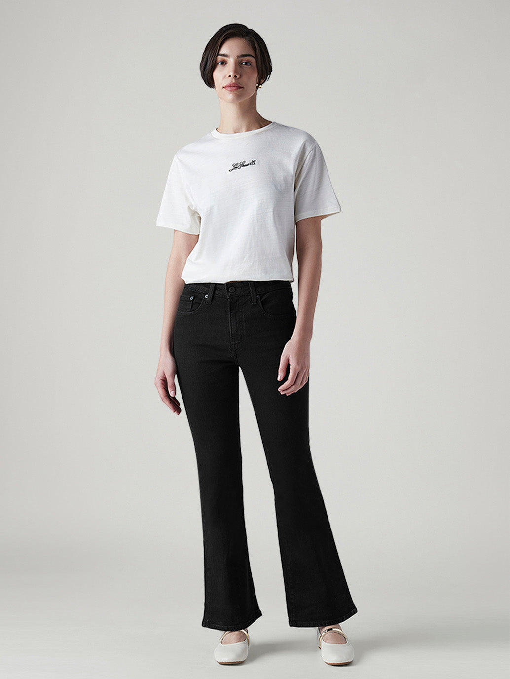 Women's 726 Black Flared Fit High Rise Jeans