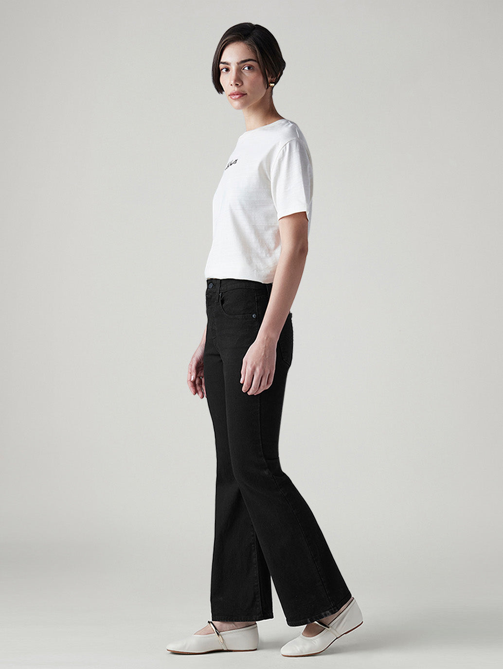 Women's 726 Black Flared Fit High Rise Jeans