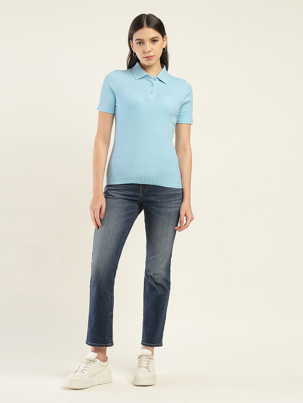 Women's Solid Slim Fit Polo T-Shirt